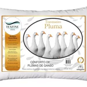 Travesseiro Pluma de Ganso - Antiálergico, lavável, Toque De Plumas